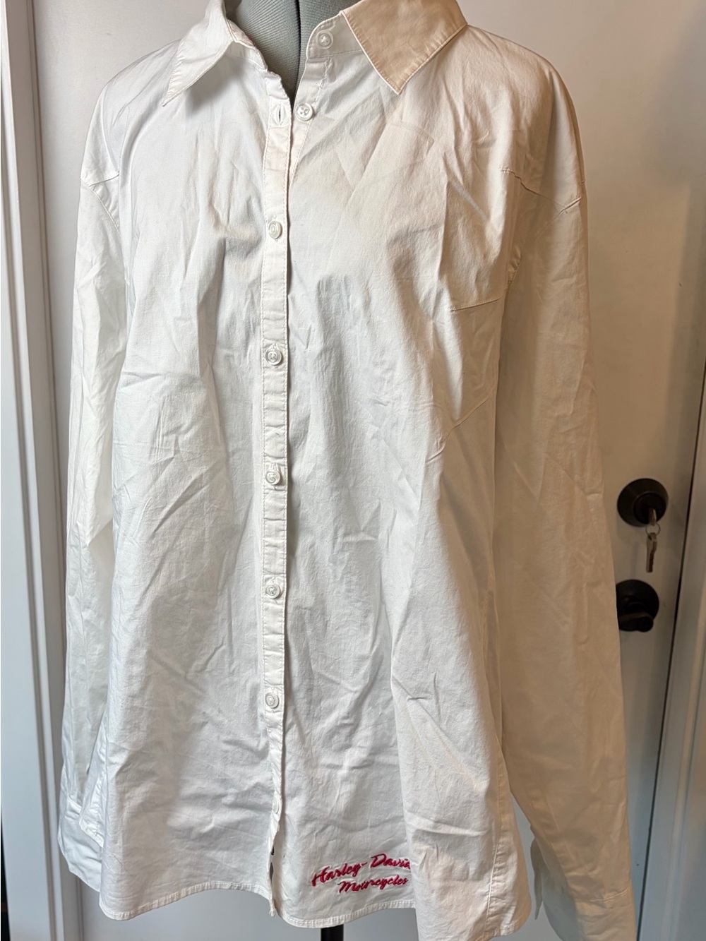 Harley-Davidson Motorcycles Cotton Button Down, Graphic w/crystals, white , 2W - Picture 12 of 16